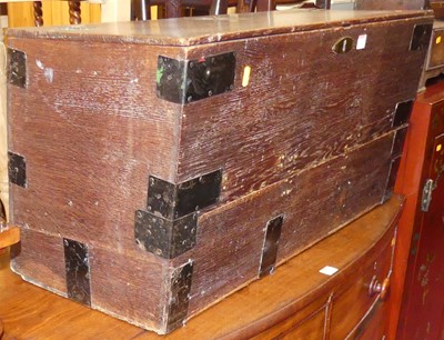 Lot 1416 - A 19th century provincial oak and metal bound...