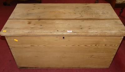 Lot 1420 - A rustic pine hinge top tool chest, with...