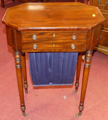 Lot 1423 - A 19th century mahogany work table, having...