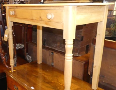 Lot 1424 - A rustic pine single drawer side table, width...