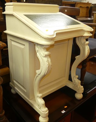 Lot 1428 - A contemporary cream painted slope front...