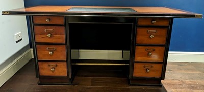 Lot 1429 - A contemporary cherrywood and maple twin...