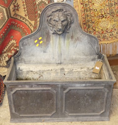 Lot 1433 - A lead rectangular wall fountain, the raised...
