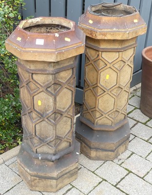 Lot 1450 - A pair of late Victorian terracotta octagonal...