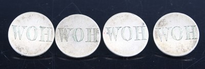 Lot 935 - A set of four Victorian white metal buttons,...