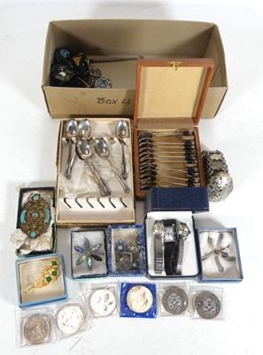 Lot 339 - A set of six silver coffee spoons, together...