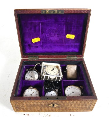 Lot 338 - A Victorian leather bound jewellery box,...