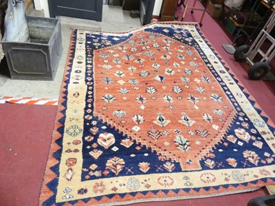Lot 1457 - A Turkish red, blue and cream ground deep-pile...