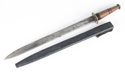 Lot 627 - A dagger, the 33cm blade cut down from a...