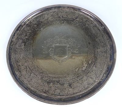 Lot 2113 - A George III silver salver, having an engraved...