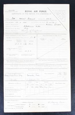Lot 771 - A Royal Air Force Certificate of Service and...