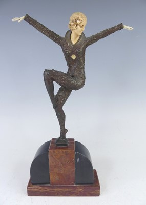 Lot 170 - After Dimitri Chiparus - a cast metal figure...
