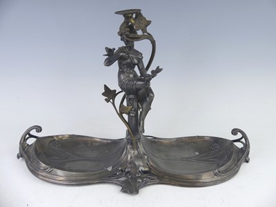Lot 169 - WMF - an Art Nouveau pewter figural...