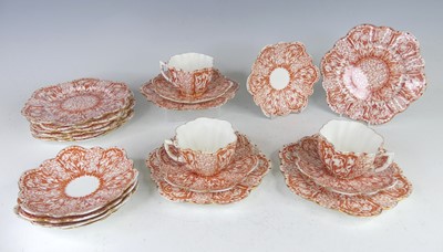 Lot 1 - A circa 1900 Foley Bone China part tea set in...