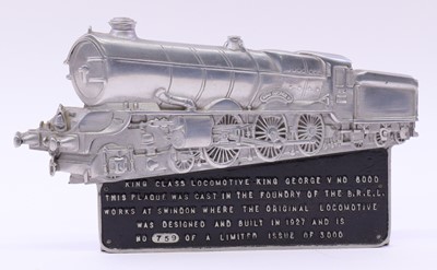 Lot 90 - Cast sign, (possibly pewter) depicting ‘King...