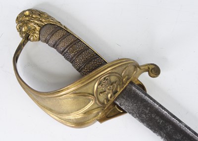 Lot 797 - An 1827/1845 pattern Naval Officers sword, the...