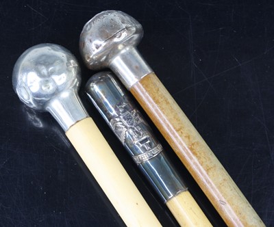 Lot 754 - A swagger stick, having a bamboo shaft and...