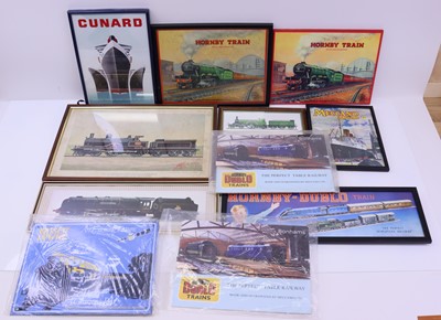 Lot 115 - Various railway prints: Framed L&NWR ‘Jubilee’...