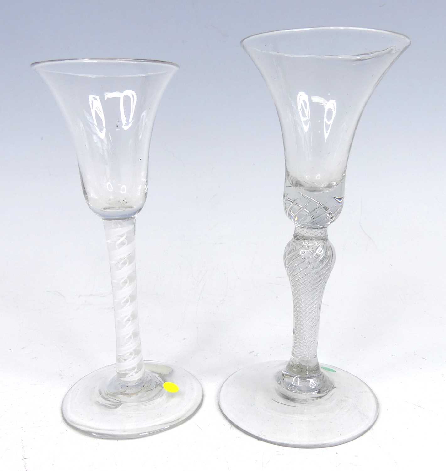 Lot 2051 - A George II wine glass, circa 1750, having a...