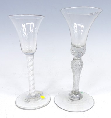 Lot 2051 - A George II wine glass, circa 1750, having a...