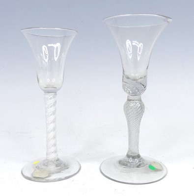 Lot 2051 - A George II wine glass, circa 1750, having a...