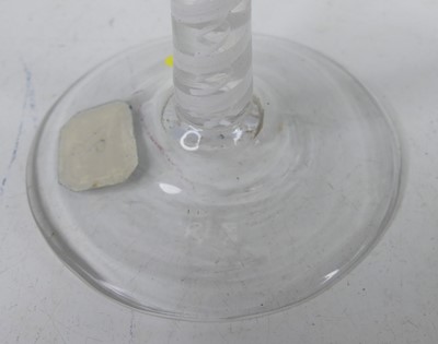Lot 2051 - A George II wine glass, circa 1750, having a...