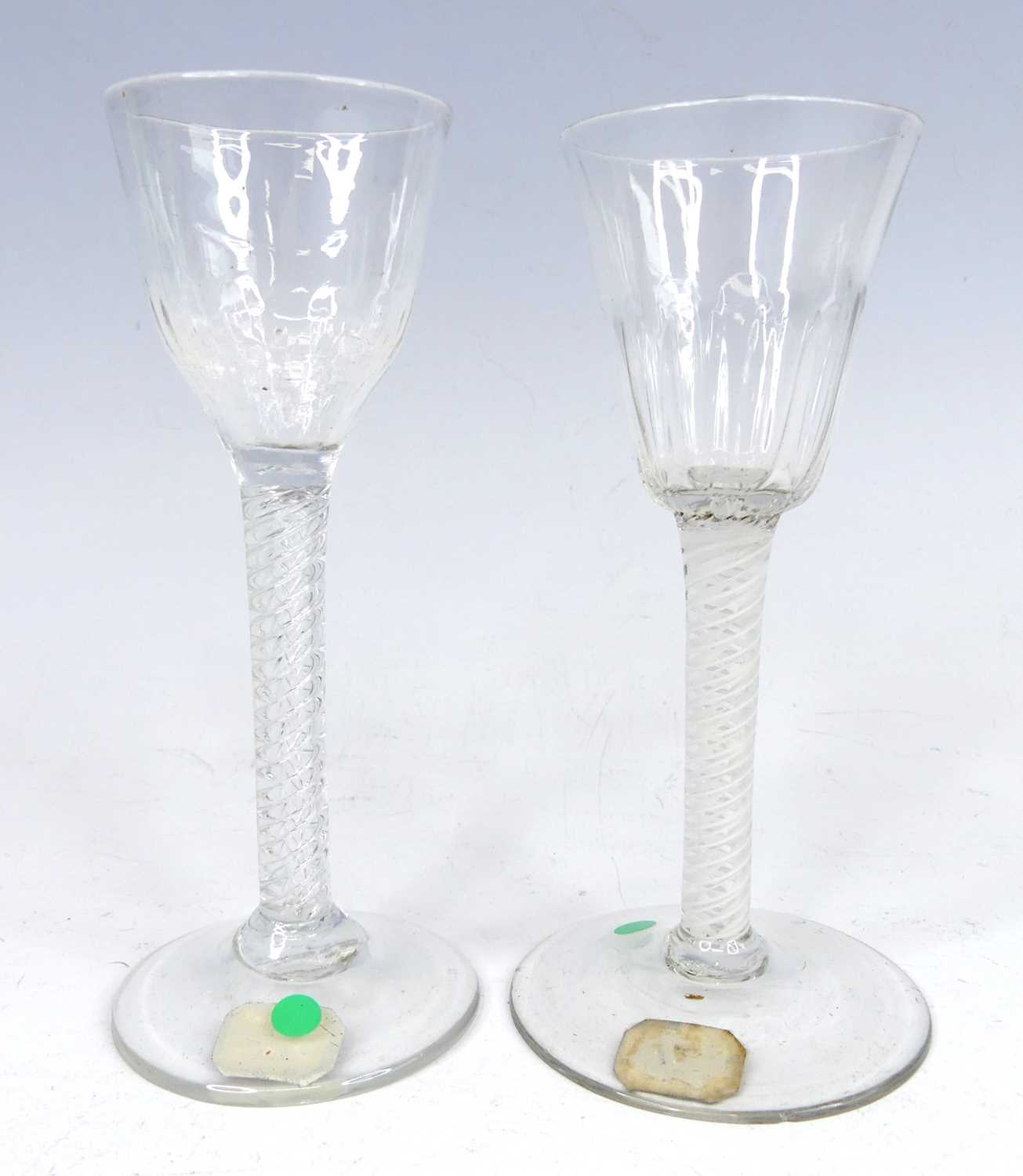 Lot 2052 - A George II pedestal wine glass, having a...