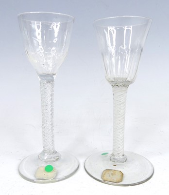 Lot 2052 - A George II pedestal wine glass, having a...