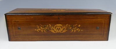 Lot 2336 - A late 19th century Swiss rosewood cased music...