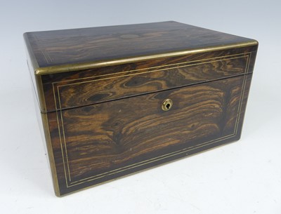 Lot 2332 - A Victorian coromandel and brass bound fitted...