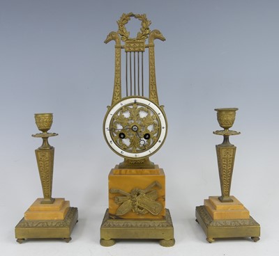 Lot 2462 - A late 19th century gilt metal and marble...