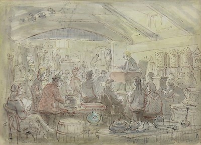 Lot 216 - John Verney (1913-1993) - The Auction, pen,...