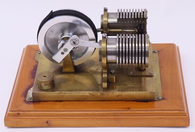 Lot 21 - Twin cylinder spirit-fired hot air stirling...