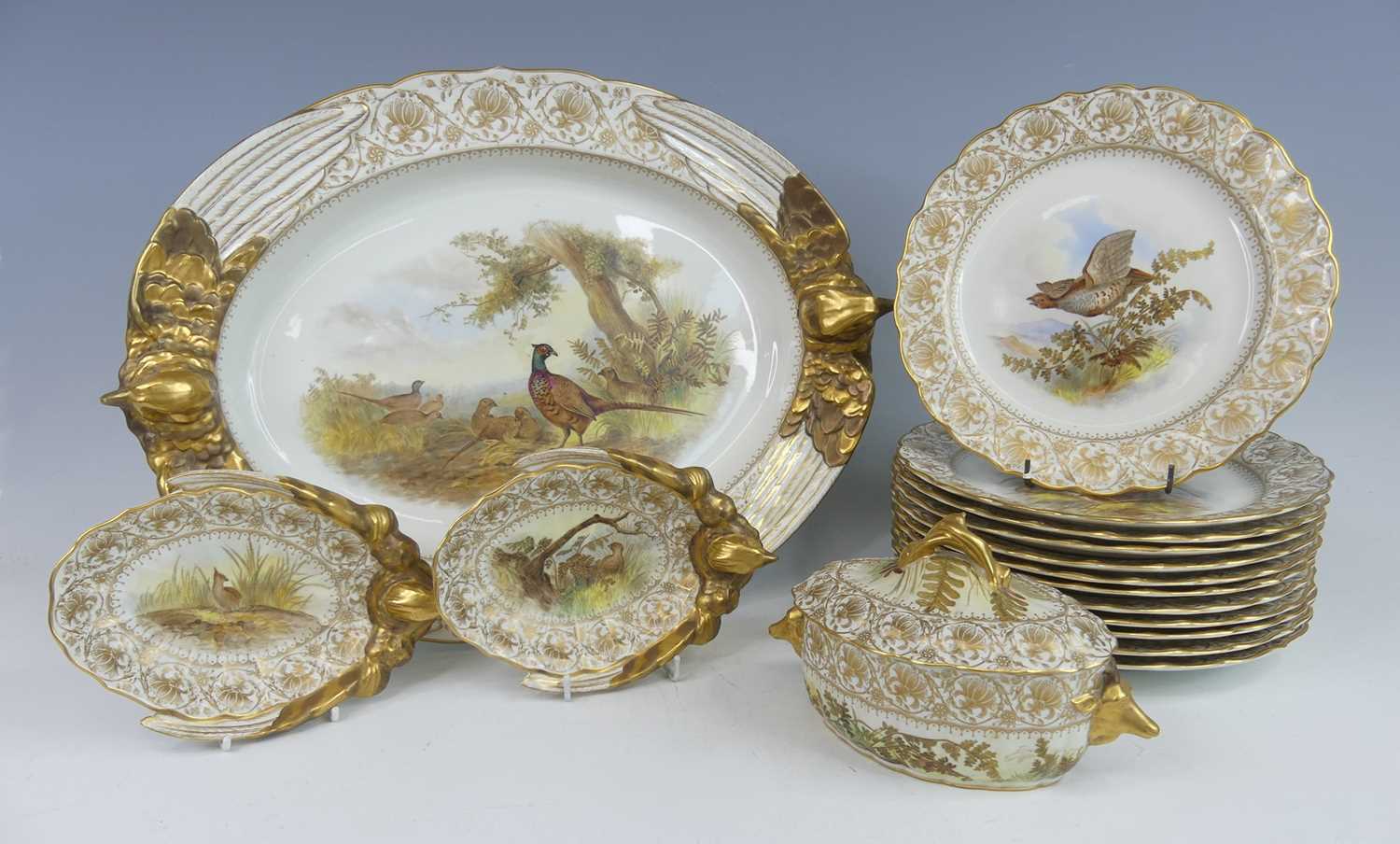 Lot 2033 - A Royal Worcester Vitreous part dinner service,...