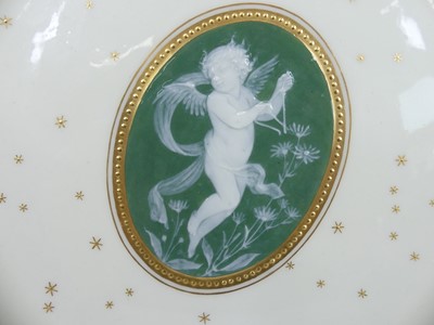 Lot 2040 - A pair of Mintons pate-sur-pate cabinet plates...