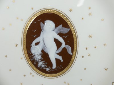 Lot 2040 - A pair of Mintons pate-sur-pate cabinet plates...