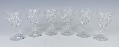 Lot 92 - A set of six Baccarat crystal glass 'Harcourt'...
