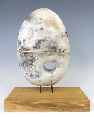 Lot 184 - A contemporary ceramic disc sculpture, with...