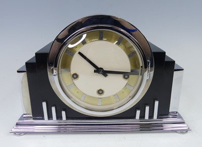 Lot 188 - An Art Deco chromed metal and black painted...