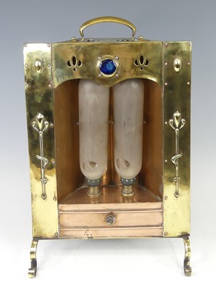 Lot 200 - An Arts & Crafts copper and brass portable...