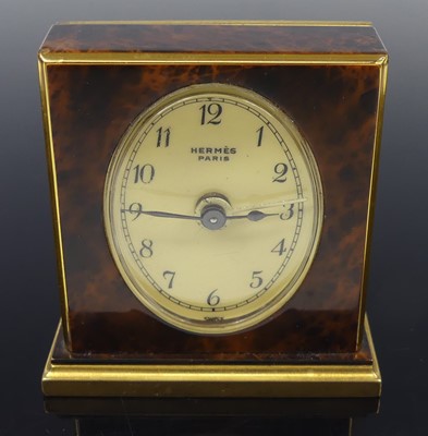 Lot 187 - Hermès of Paris - a miniature alarm clock,...
