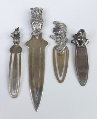 Lot 134 - Three various silver bookmarks, to include; a...