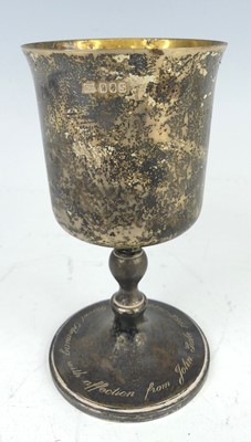 Lot 141 - A 1970s Irish silver pedestal goblet, with...