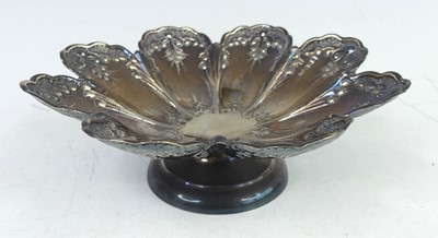 Lot 112 - A circa 1900 silver footed sweetmeat dish, of...
