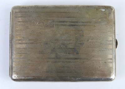Lot 125 - An Art Deco white metal pocket cigarette case,...