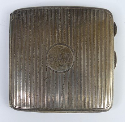 Lot 124 - An Art Deco silver pocket cigarette case, of...