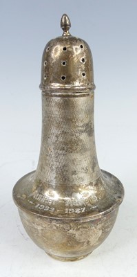 Lot 122 - An Art Deco silver sugar caster, with pierced...