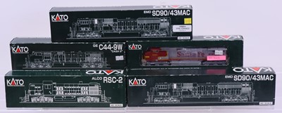 Lot 880 - Five Kato HO Gauge locos, to include a GE...