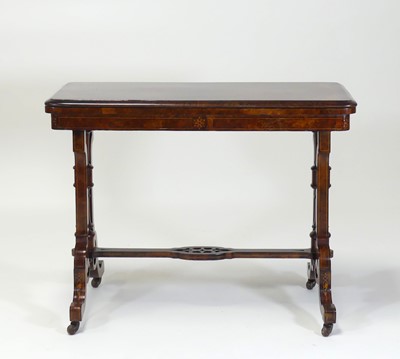 Lot 2512 - A Victorian figured walnut and marquetry...