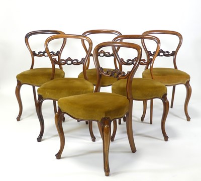 Lot 2521 - A set of six early Victorian rosewood...
